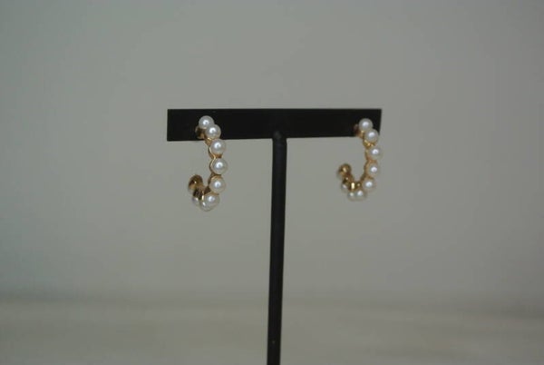 OORBELLEN RING PAREL MIDDEL - GOUD