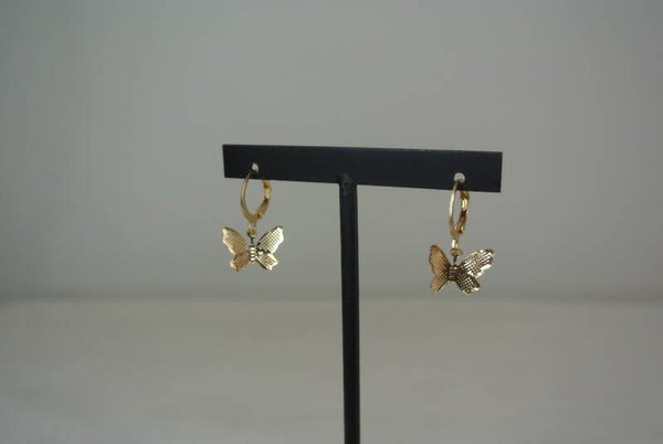 OORBELLEN VLINDER 6 - GOUD