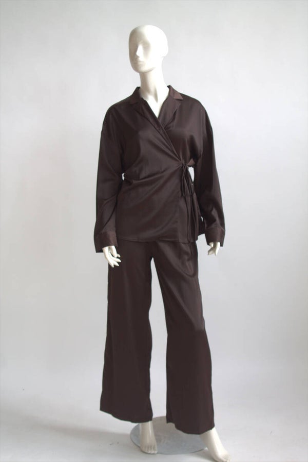 CO-ORD SET SATIJNEN - BRUIN