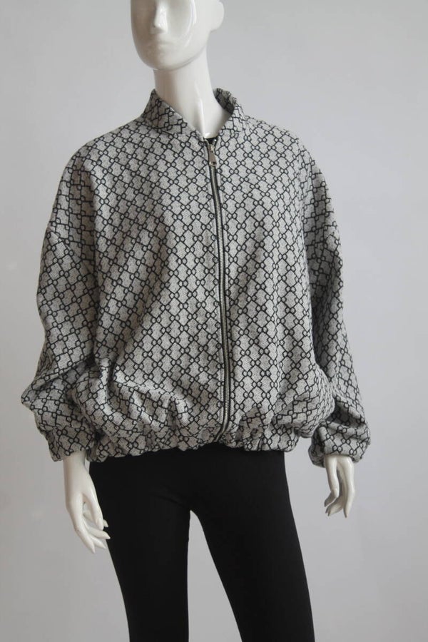 VEST MET PRINT - GRIJS