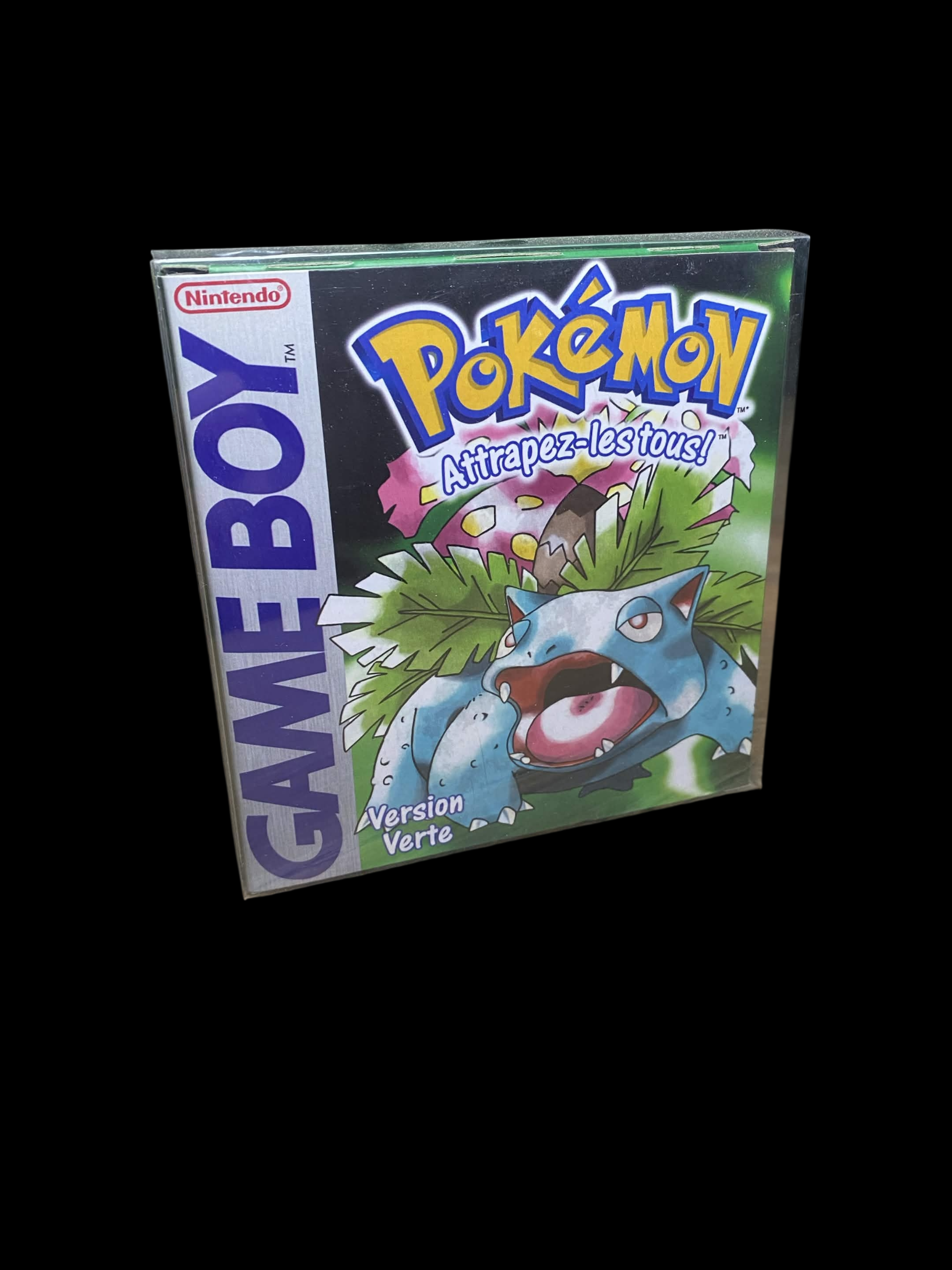 Boîte de reproduction pour Pokémon Version Verte sur Game Boy, en version française.