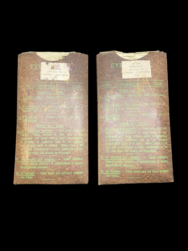 Pochettes britanniques Eyeshields Anti-Gas Mk III - 1943