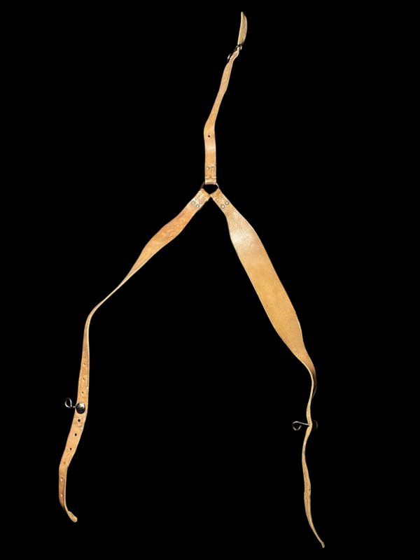 Bretelles de suspension de brelage français Modèle 45 — Cuir fauve — Indochine / Algérie