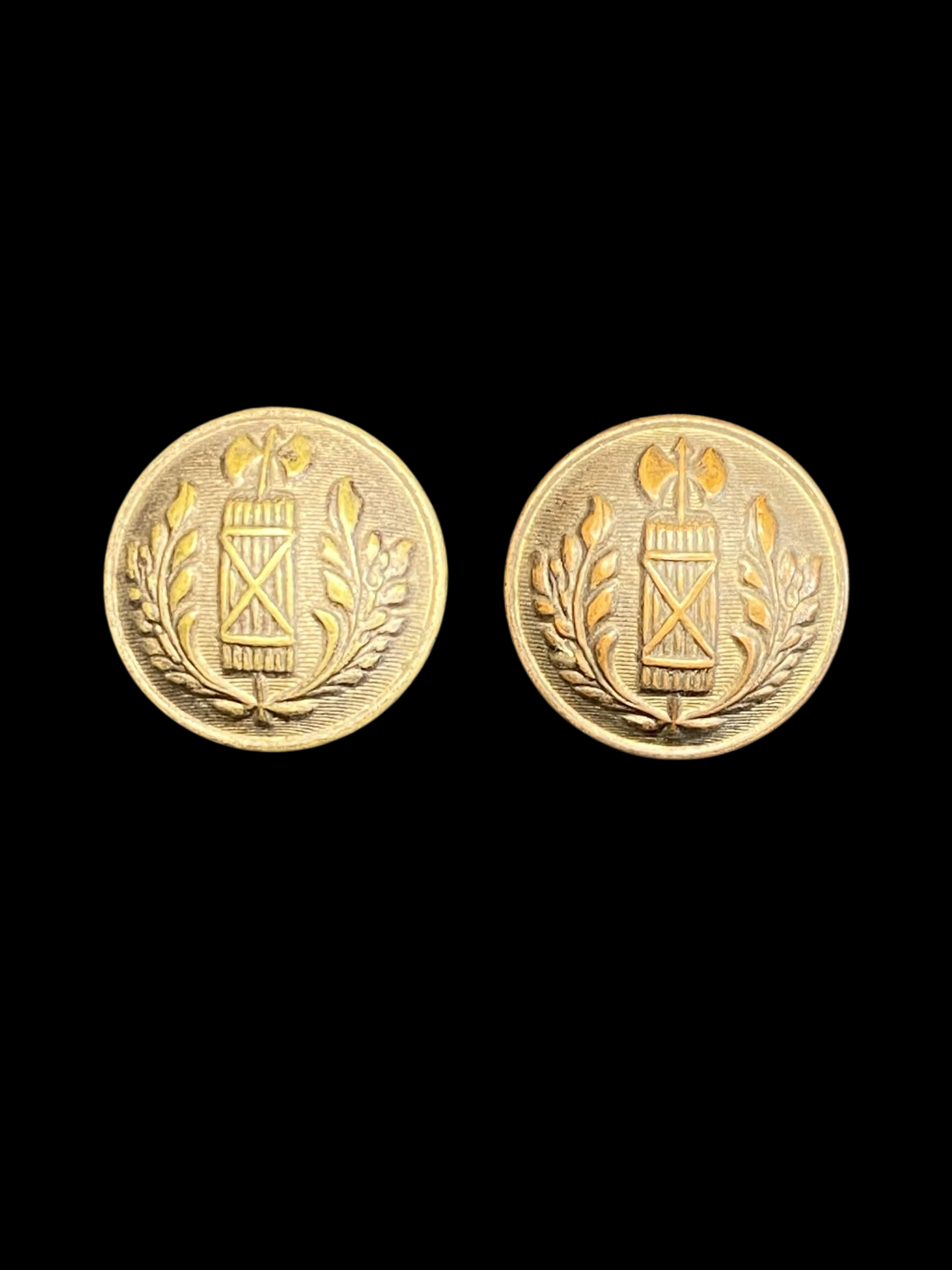 Lot de 2 boutons GMR — Police de Vichy, Groupes mobiles de réserve, 1941-1944