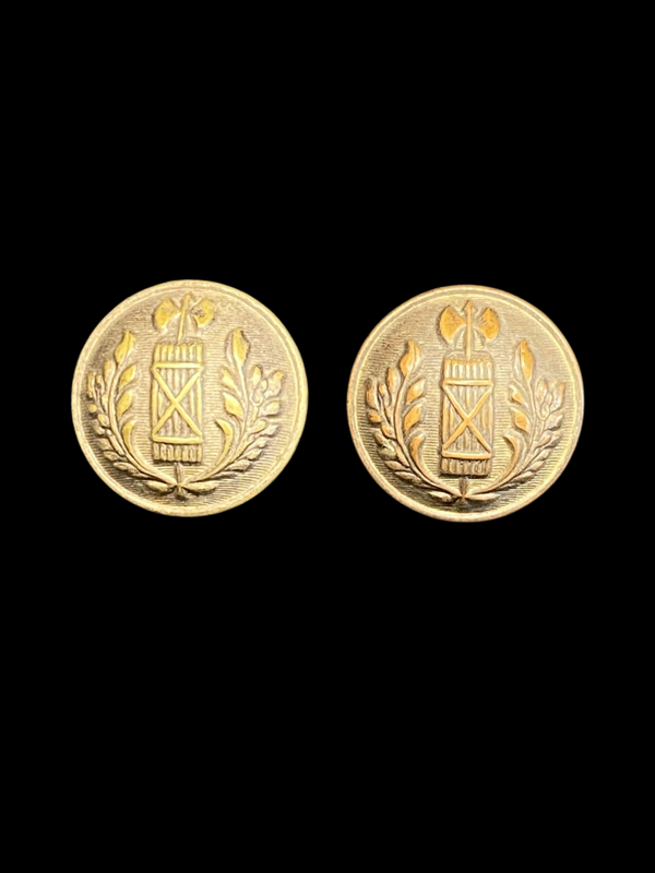 Lot de 2 boutons GMR — Police de Vichy, Groupes mobiles de réserve, 1941-1944