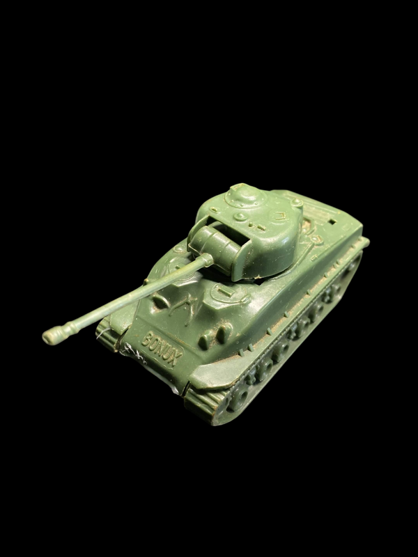 Char Bonux Sherman M4 – Fabriqué en France – jouet plastique vintage
