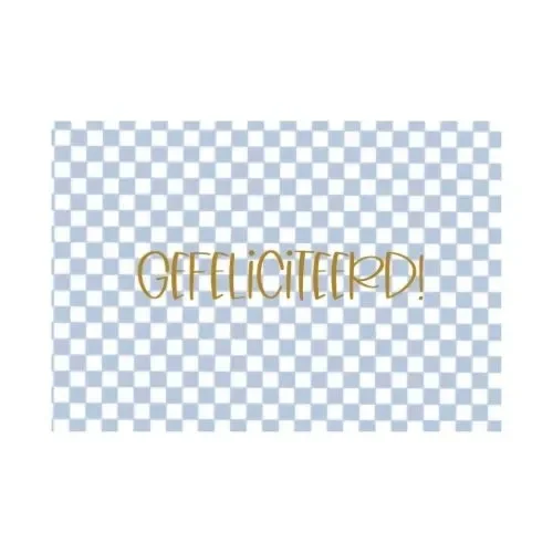 Ansichtkaart - gefeliciteerd  blauw