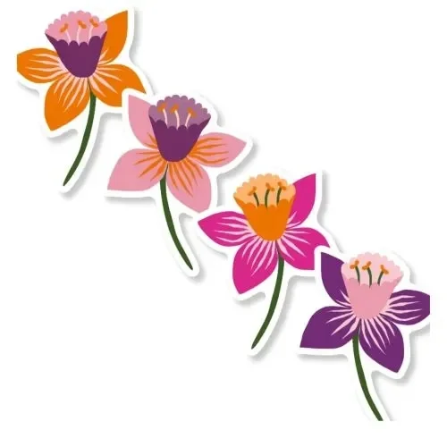 Sticker - bloem per 4 stuks