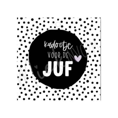 Cadeau label voor de juf.