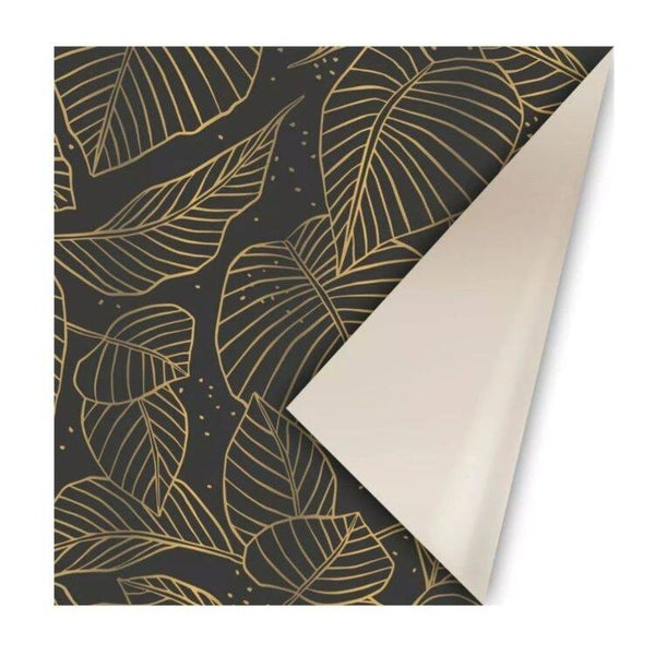 Inpakpapier 'goud bladmotief'.