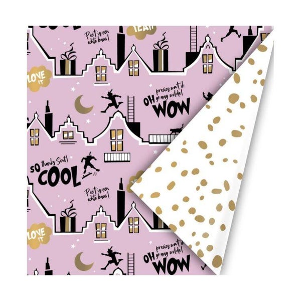 Sinterklaas inpakpapier met Sint print.
