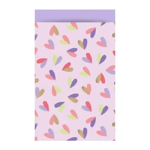 Cadeauzakje met gekleurde harten.