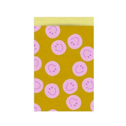 Cadeauzakje roze smiley.