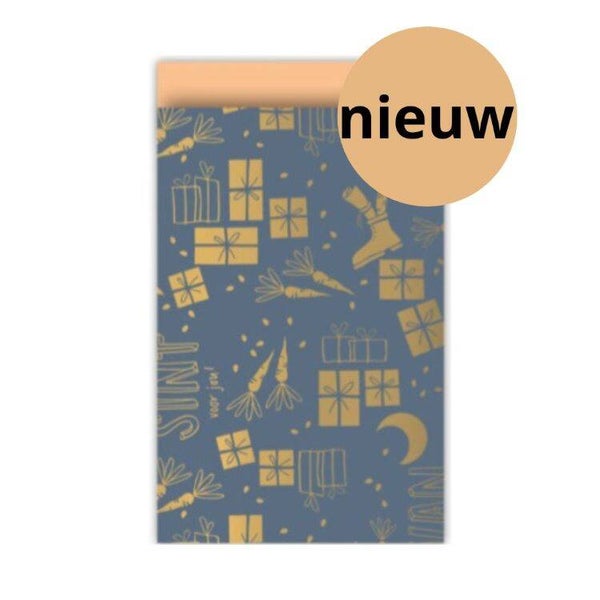 Cadeauzakje met Sinterklaas afbeeldingen.