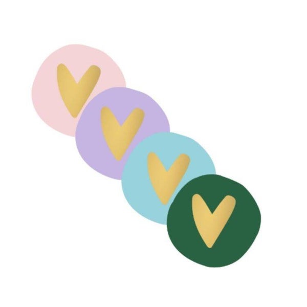 Sticker hart op kleur (4 stuks)