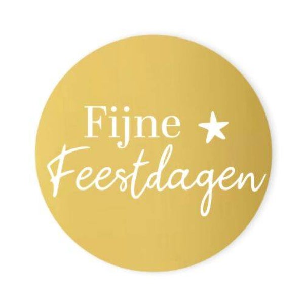 Gouden stickers Fijne Feestdagen.