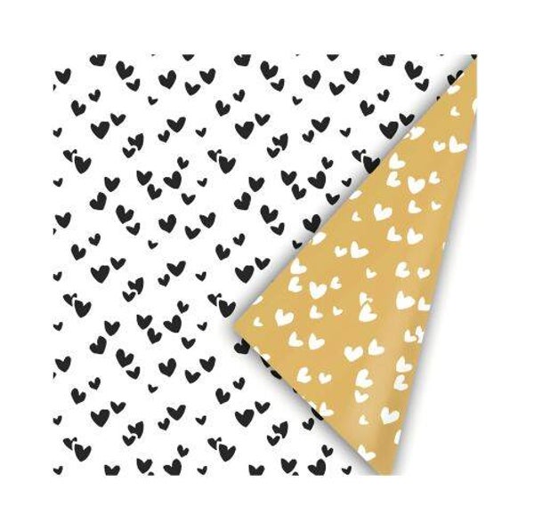 Inpakpapier harten zwart-wit.