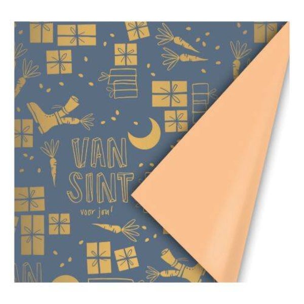 Sinterklaas inpakpapier met sfeervol design.