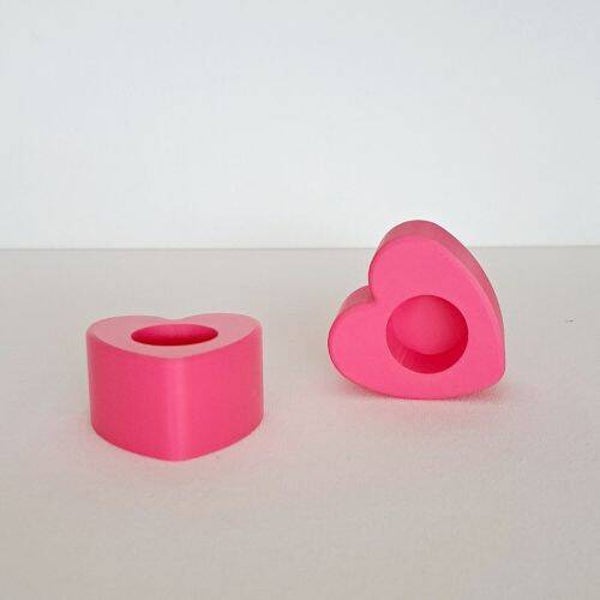 kaarsstandaard hart - roze