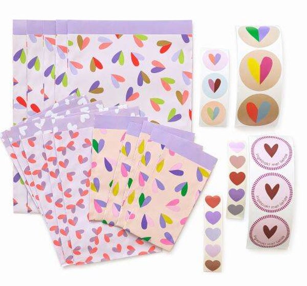 Lentevoordeel set met zakjes en stickers.