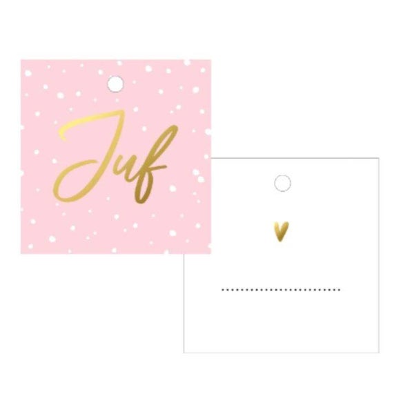 Label voor aan je juffen cadeau.