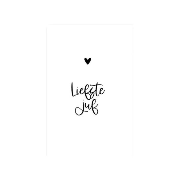 Minikaartje 'liefste juf'.