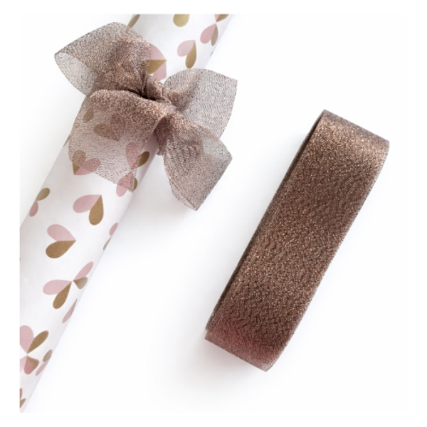 Organza lint - taupe - 3mtr