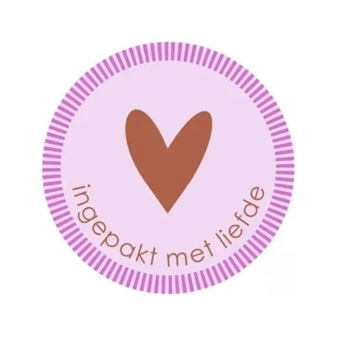 sticker - ingepakt met liefde - 5 st