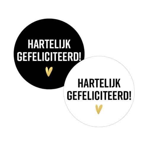 Sticker - hartelijk gefeliciteerd (4 stuks)
