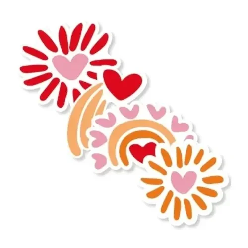 Stickers - hart sterren en boogjes