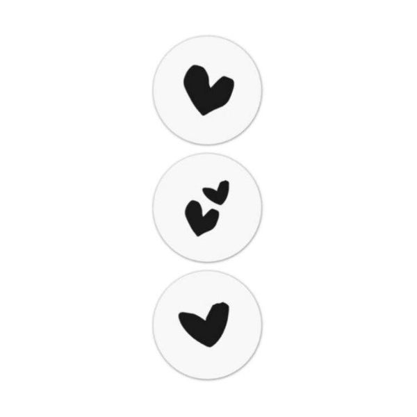 Sticker hart zwart (3 stuks)