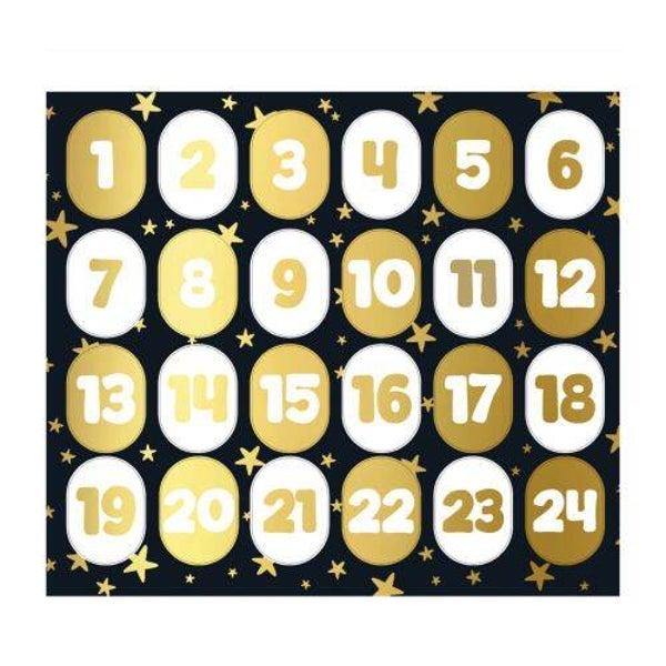 Stickervel met cijfers - adventskalender.