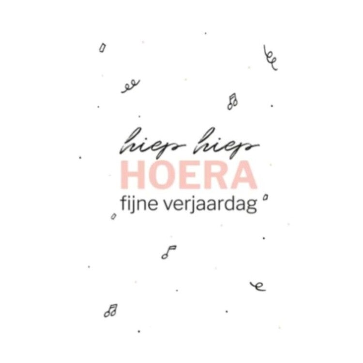 Wenskaart 'hoera fijne verjaardag'