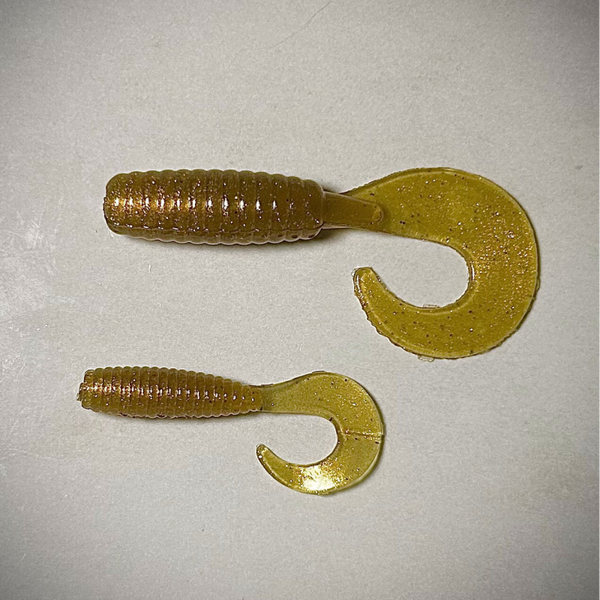 Gold Curly Tail Grubs