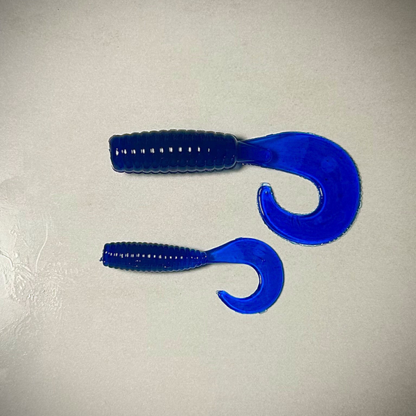 Sapphire Blue Curly Tail Grubs