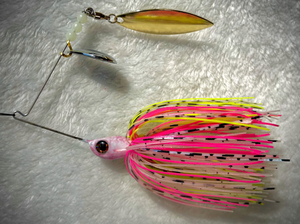 Pink and White Spinnerbait