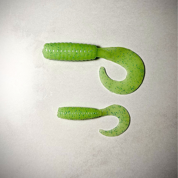 Green Chartreuse Curly Tail Grubs