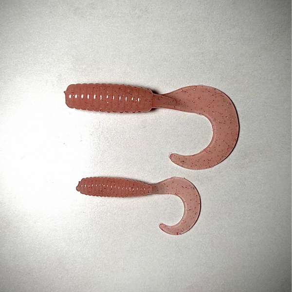 Salmon Pink Curly Tail Grubs