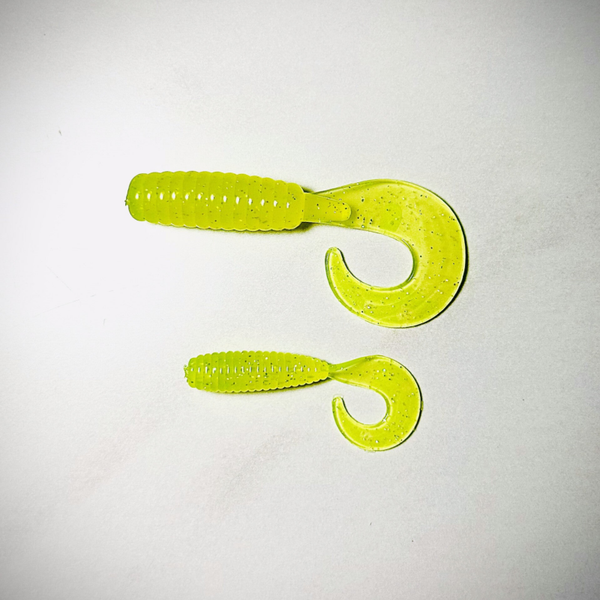 Chartreuse Curly Tail Grubs