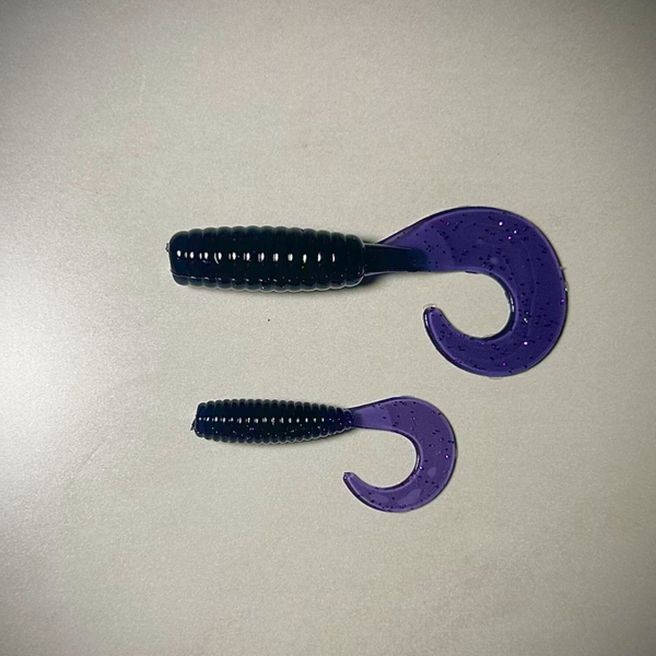 Dark Purple Curly Tail Grubs