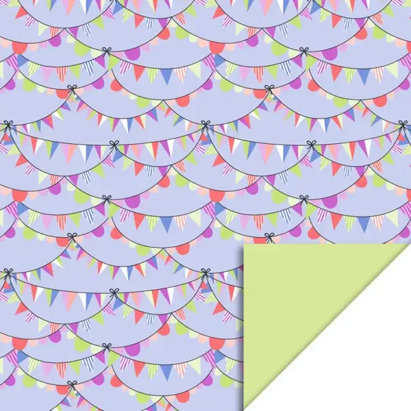 Cadeaupapier Party guirlande sky - lime