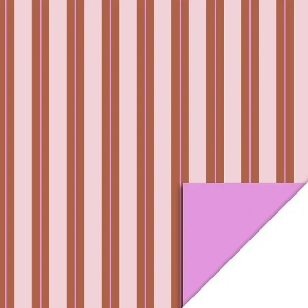 Cadeaupapier Stripe chalk chocolate - pink