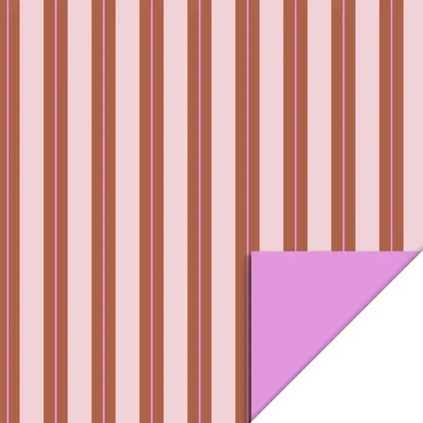 Cadeaupapier Stripe chalk chocolate - pink