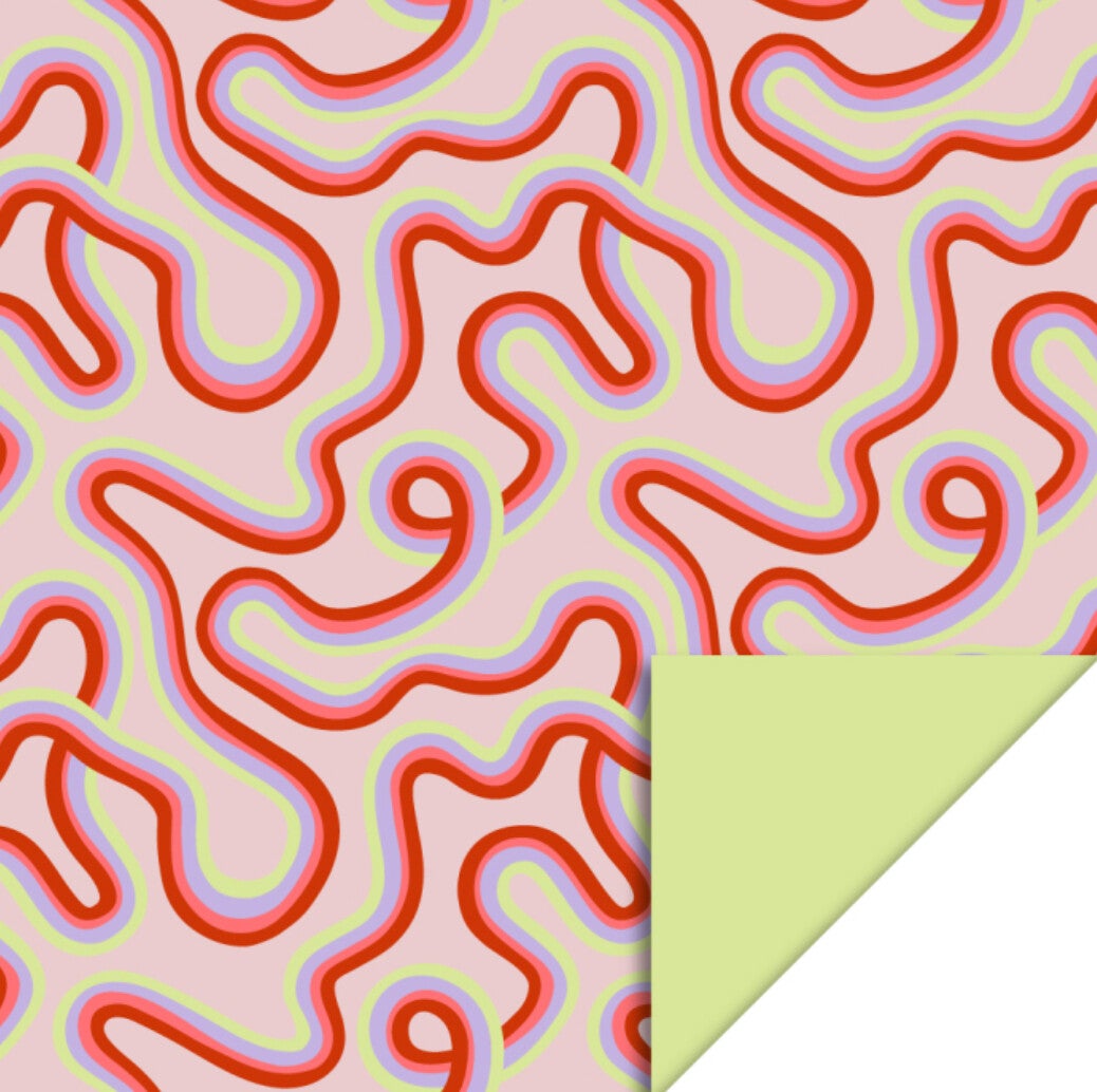 Cadeaupapier Rainbow lines - lime