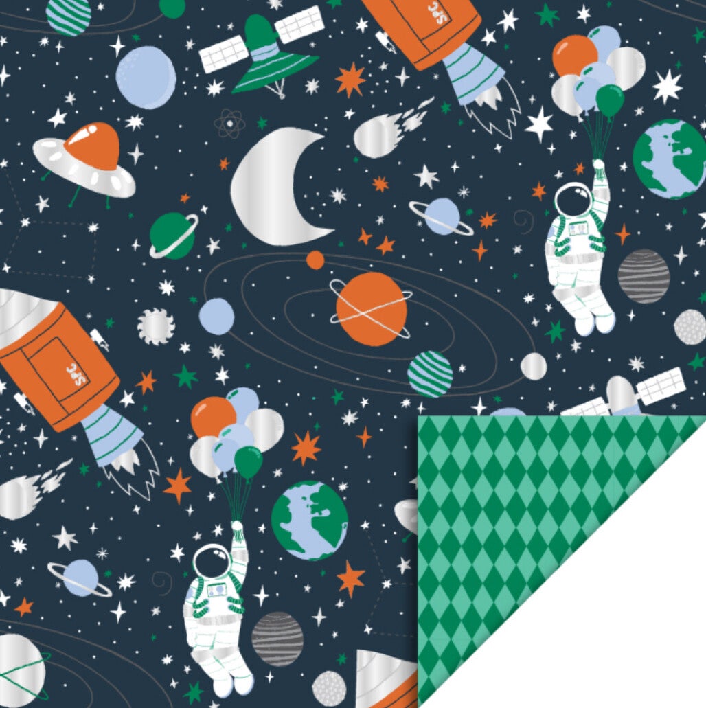 Cadeaupapier Space Harlequin green
