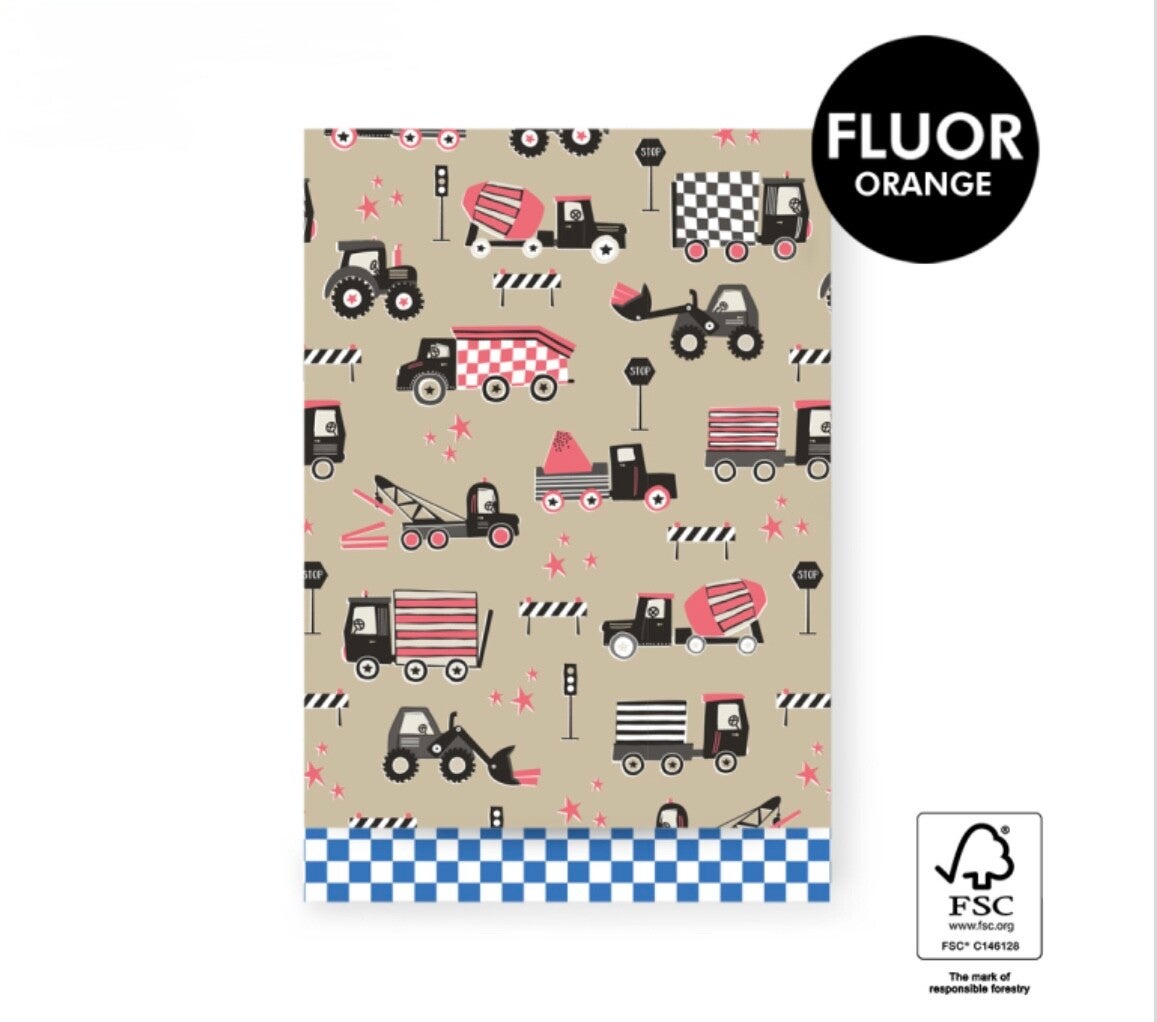 Cadeauzakje Traffic Nude/orange - 5 stuks - 17x25cm