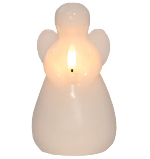 Kaars engel wax led - 3D vlam - WIT