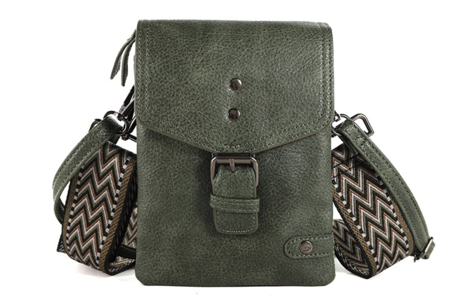 Dark green telefoon- en schoudertasje Kansas