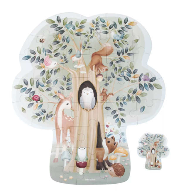 Little dutch Vloerpuzzel - Blauw - Forest Friends