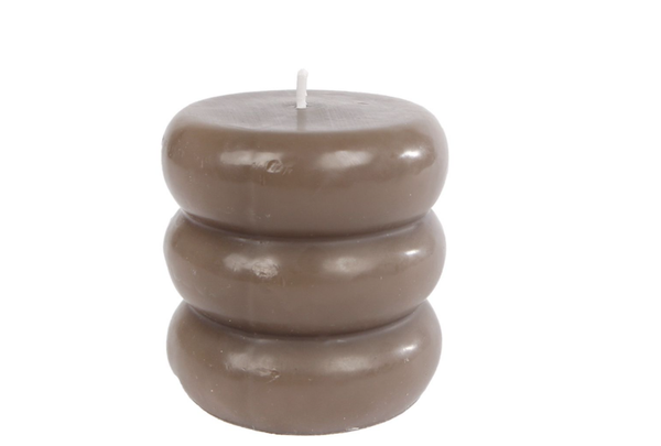 Kaars "Rings" S grijs